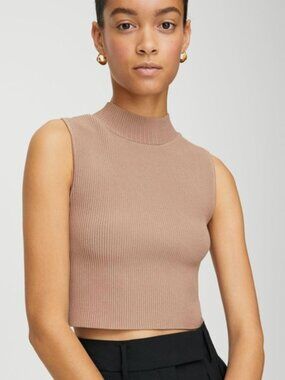 Aritzia | Babaton Cropped Sculpt Mock Neck Sleeveless Top